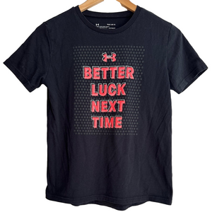 Under Armour Black Graphic T-Shirt Youth Boy Large Better Luck Next Time